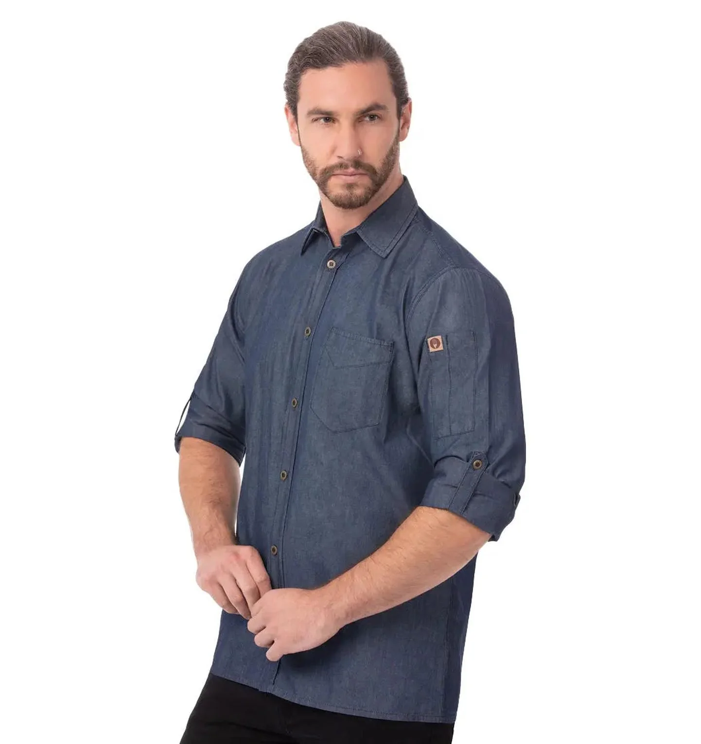 Chef Works Detroit Denim Work Shirt - Image 3