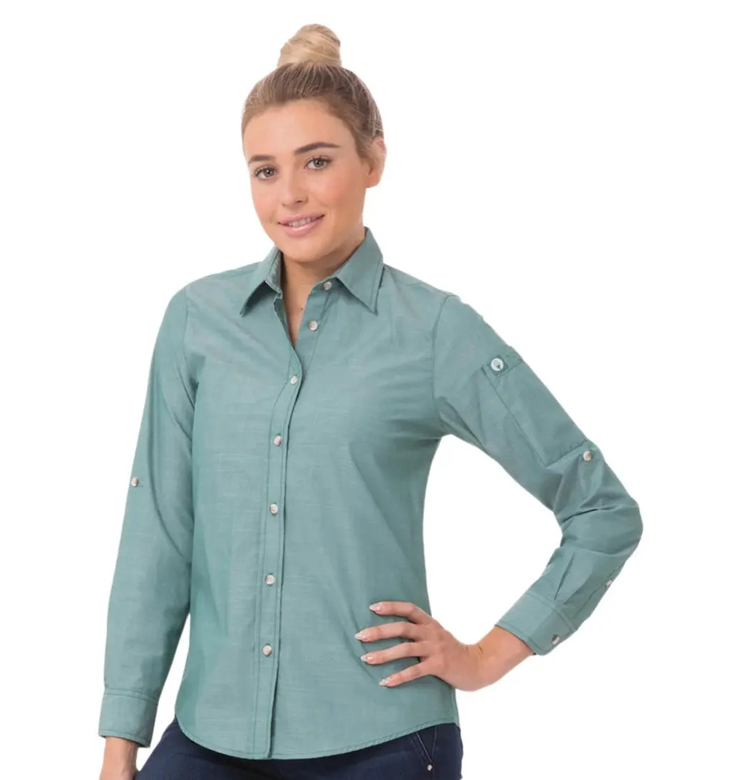 Chef Works Women's Chambray Dress Shirt - Image 7