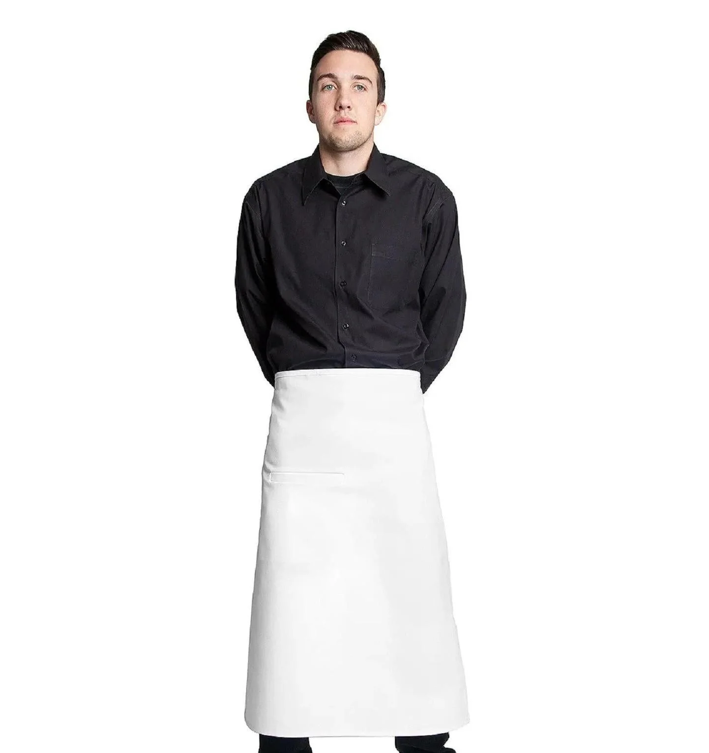 Fiumara Apparel Full Bistro Apron w/ 1 Pocket 32"L x 28"W - Image 3