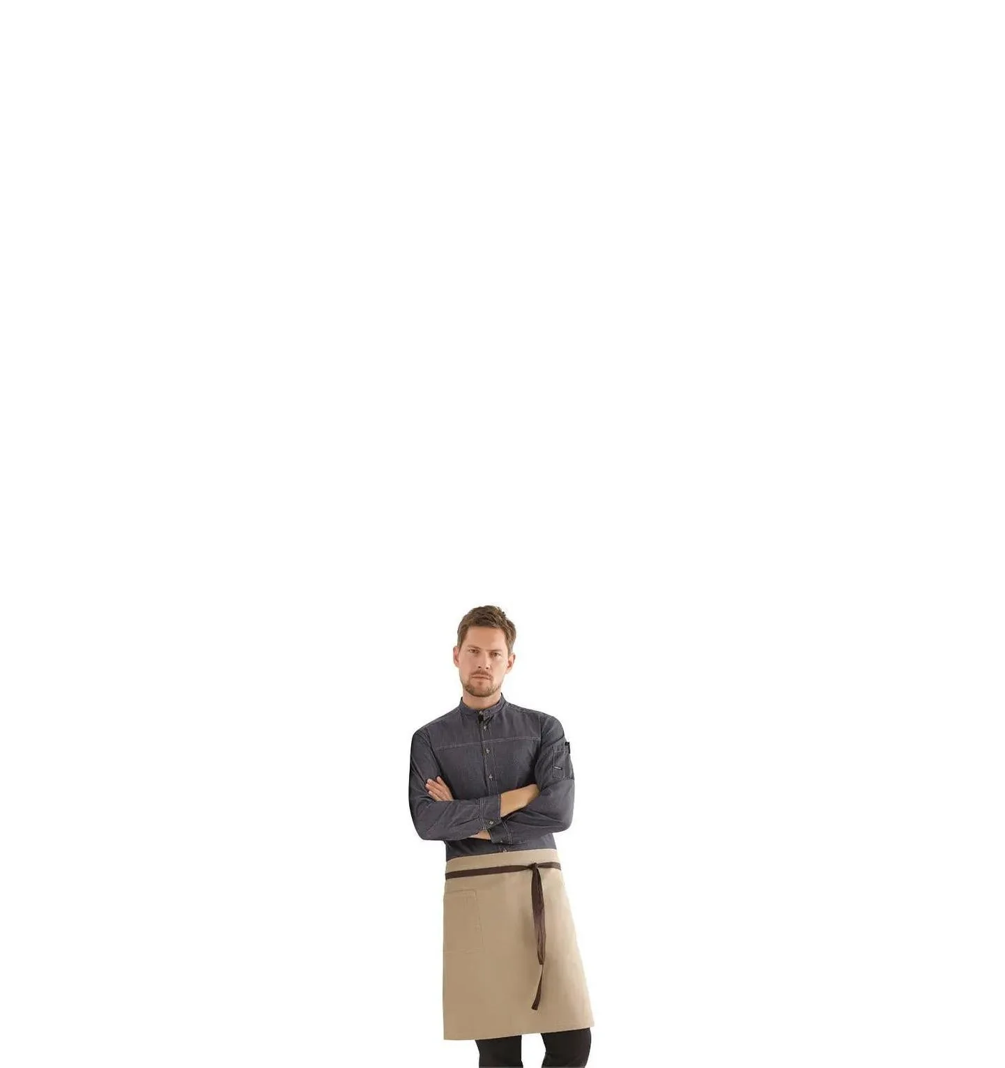 Kentaur 30360 Dark Grey Raw Bib Apron - Image 17