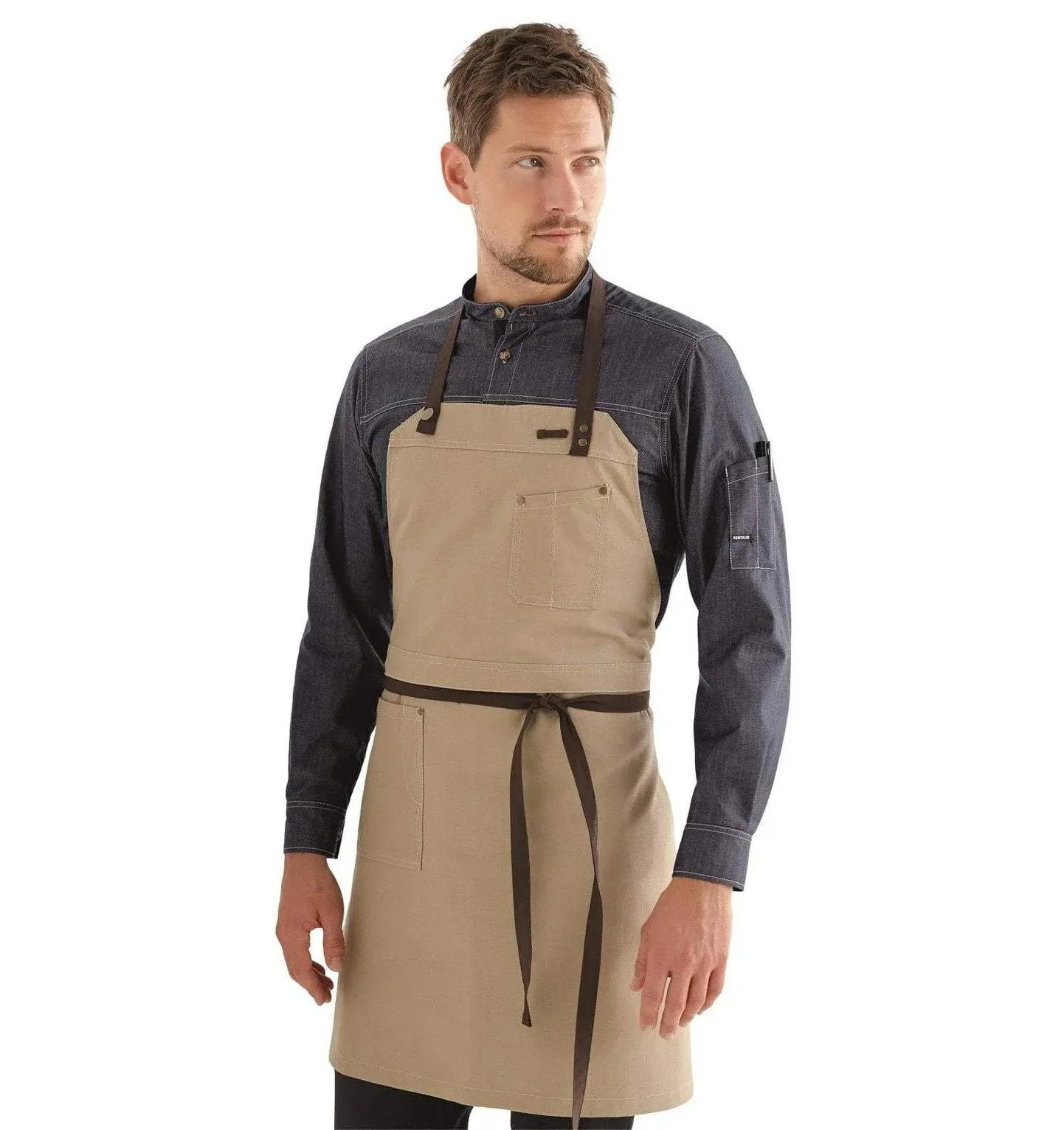 Kentaur 30360 Dark Navy Chef Apron - Image 4