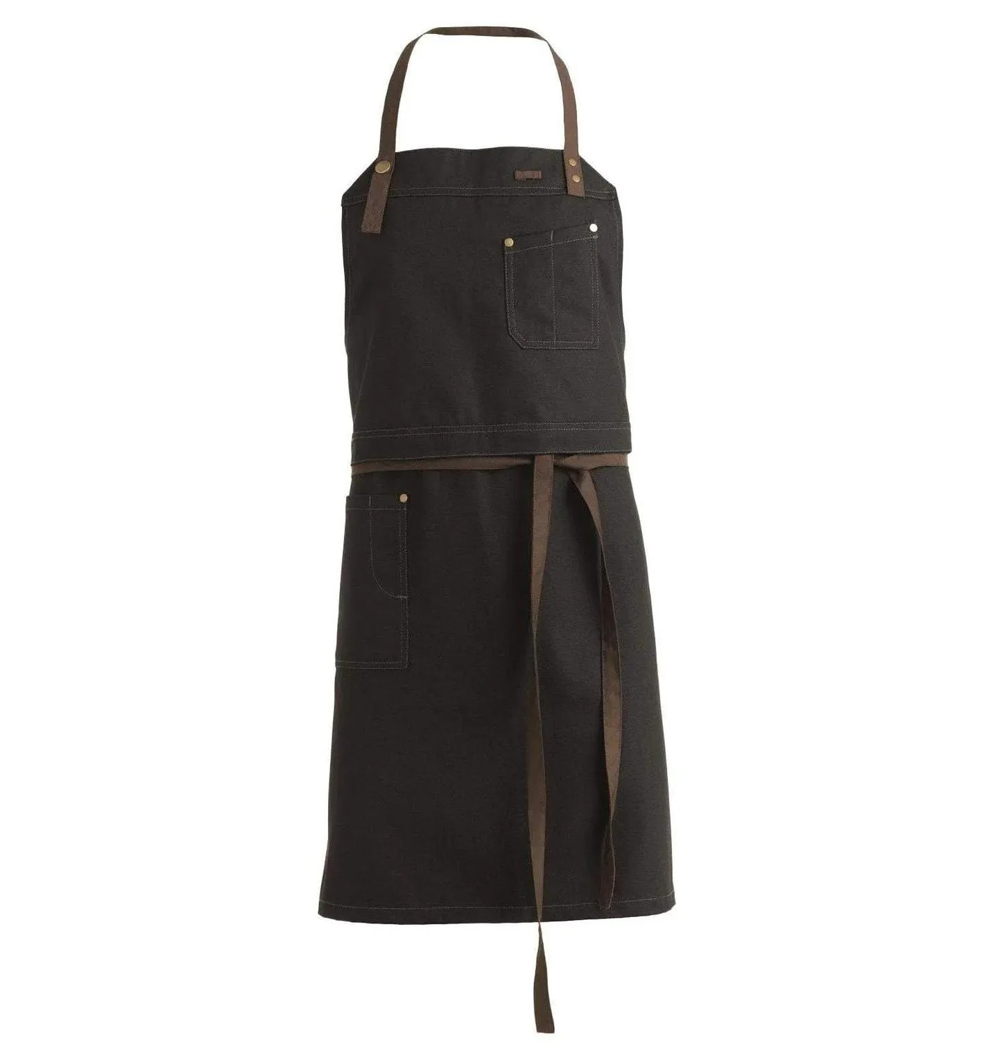 Kentaur 30360 Khaki Raw Bib Apron Restaurant Apron - Image 13