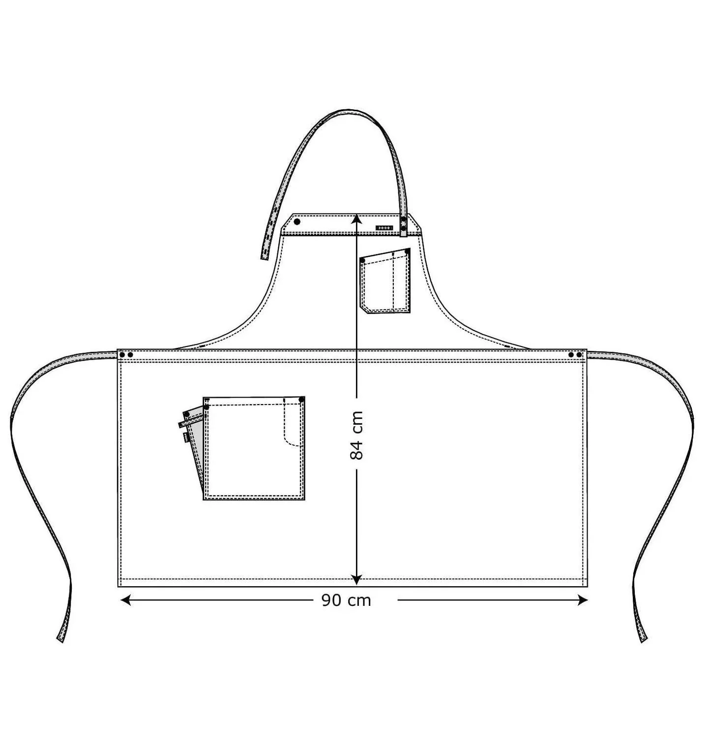 Kentaur 30360 Khaki Raw Bib Apron Restaurant Apron - Image 22